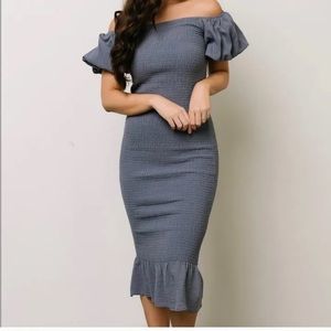 Baltic Born Alana Slate smocked midi dress